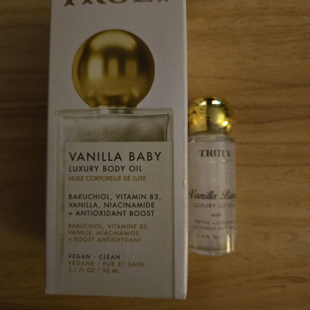 TRULY Vanilla Baby Luxury Bundle Body and Lip Oil